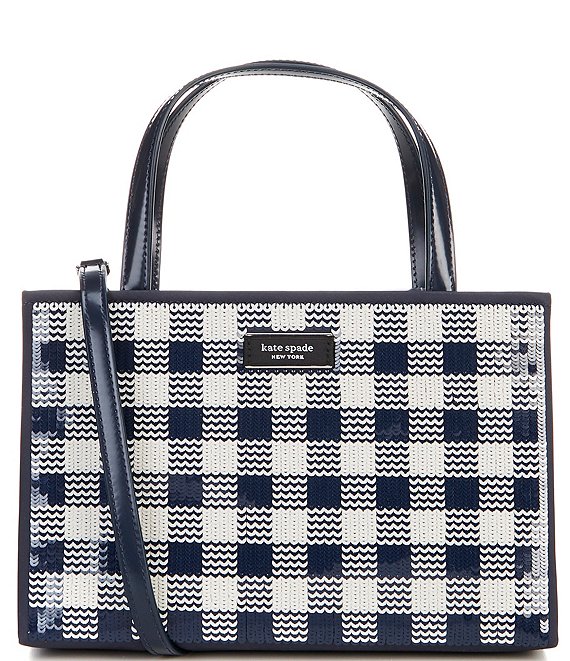 kate spade new york Sam Icon Sequin Gingham Embellished Small Tote Bag ...