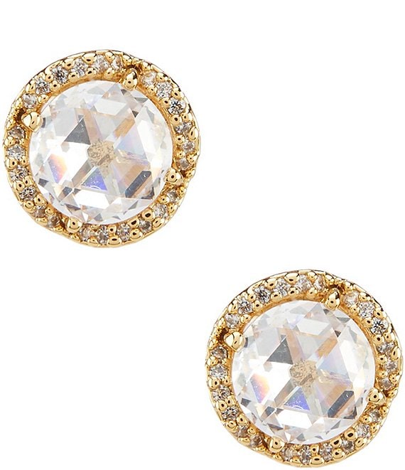 Color:Gold - Image 1 - That Sparkle Pave Round Large Stud Earrings