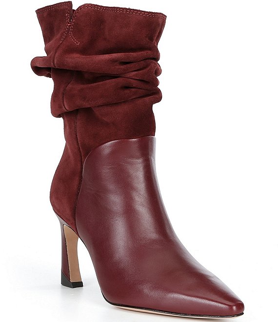 kate spade new york Viv Slouchy Suede Leather Pointed Toe Mid Boots