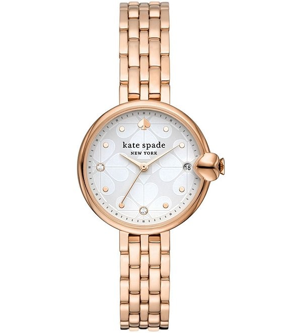 kate spade new york Women s Chelsea Park Three Hand Date Rose Gold