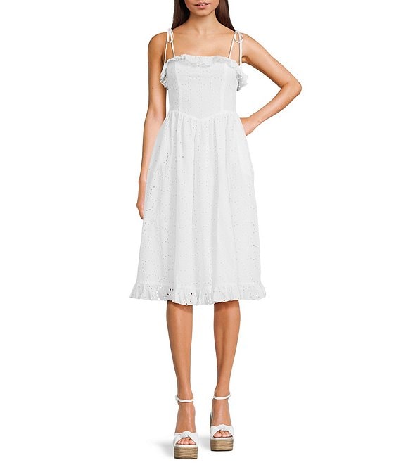 KatieJNYC Sleeveless Ivy Eyelet Midi Dress