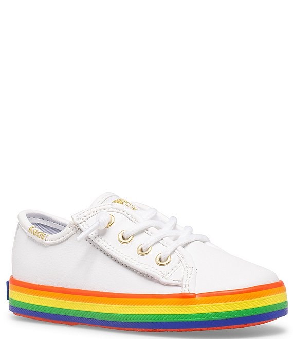 Color:White/Rainbow - Image 1 - Girls' Kickstart Jr Rainbow Detail Sneakers (Infant)