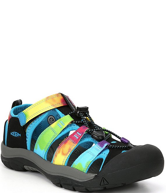 Color:Black/Rainbow Tie Dye - Image 1 - Kids' Newport H2 Washable Sandals (Youth)