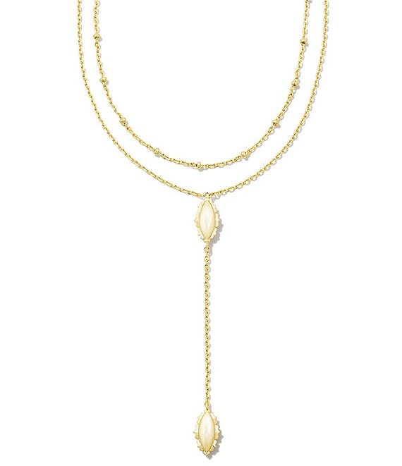 Kendra Scott Remington 14k Yellow Gold Y Necklace in White Diamonds |  Bethesda Row