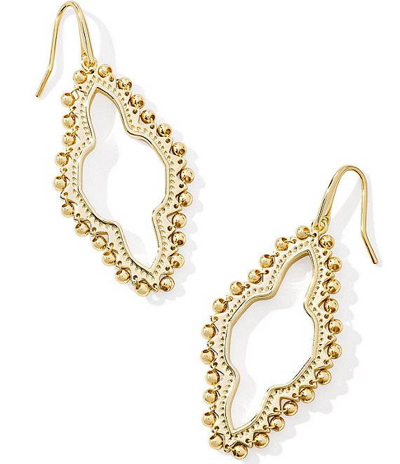 Kendra shops Scott Long Abbie Open Frame White Crystal Earrings in Gold NWT