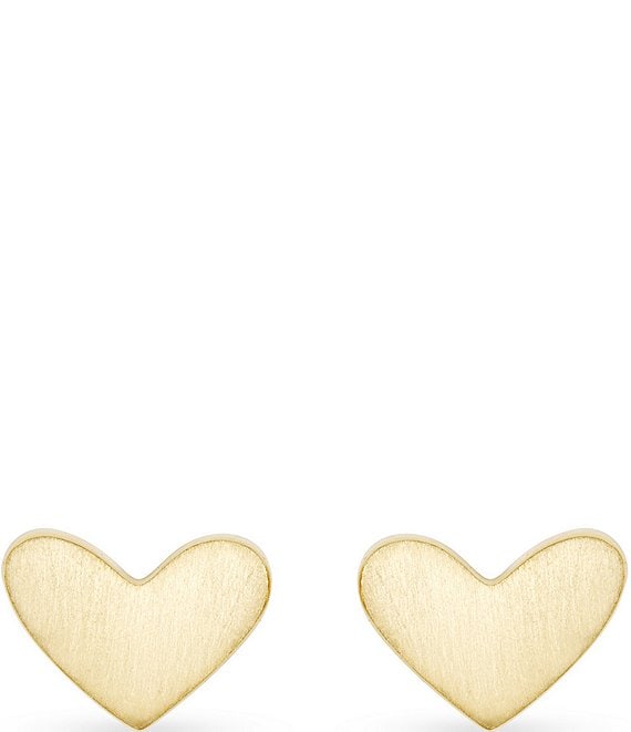 Color:18k Gold Vermeil - Image 1 - Ari Heart 18k Gold Vermeil Stud Earrings