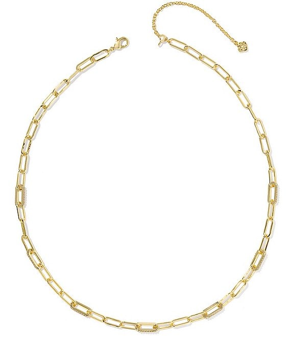 Kendra Scott Bella Chain Necklace, Gold White CZ - Image 1