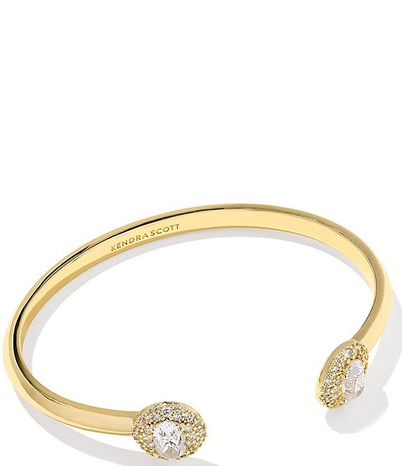 Kendra Scott Bella Cuff Bracelet, Gold White CZ - Image 1
