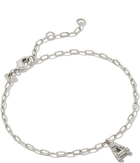 Kendra Scott Crystal Letter Silver Delicate Chain Bracelet | Dillard's