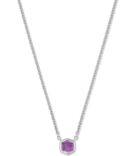 Kendra Scott | Jewelry | Kendra Scott Elisa Magenta Purple Oval Pendant  Gold Plated Modern Necklace | Poshmark