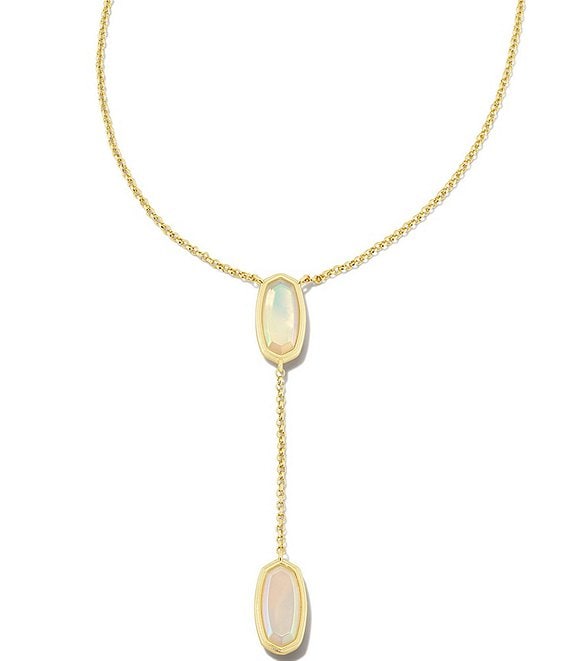 Kendra Scott Kara 18k Gold Vermeil Y Necklace in White Sapphire | The  Summit at Fritz Farm