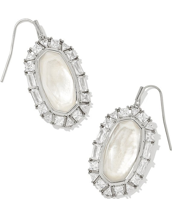 Kendra Scott Elle Silver Crystal Frame Statement Drop Earrings | Dillard's