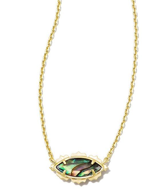 New Kendra Scott Elisa Pendant Necklace In Abalone Shell / Silver | eBay