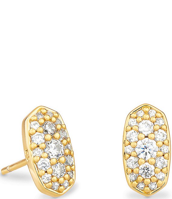 Color:Gold/Crystal - Image 1 - Grayson Crystal Stud Earrings