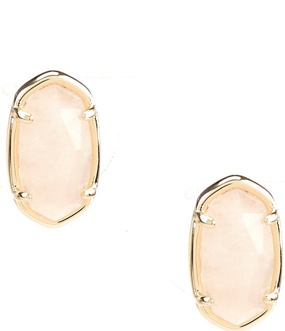 Silver rose quartz studs | Love gemstone – Summer Gems