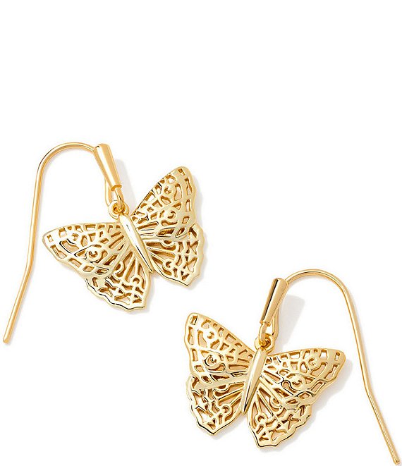 Color:Gold - Image 1 - Hadley Butterfly Small Drop Earrings
