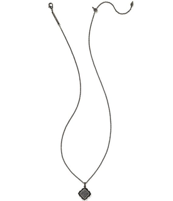 Color:Black Drusy - Image 1 - Mallory Gunmetal Short Pendant Necklace
