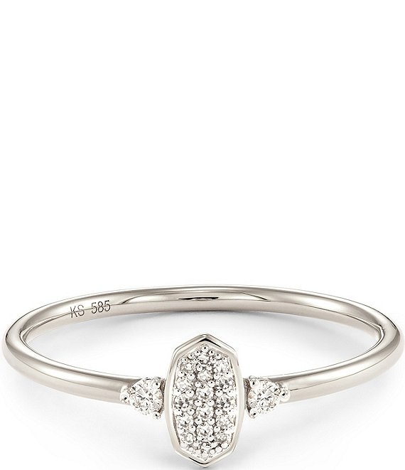 Color:White Diamond - Image 1 - Marisa 14k White Gold Band Ring