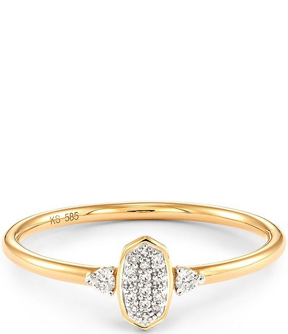 Color:White Diamond - Image 1 - Marisa 14k Yellow Gold Band Ring