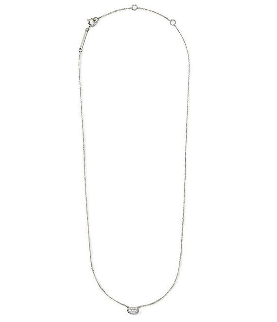 Color:14k White Gold - Image 1 - Marisa Pendant Necklace In White Diamond And 14k Gold