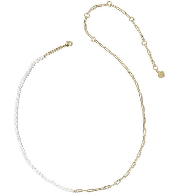 Kendra Scott Markie Freshwater Pearl Half Chain Necklace
