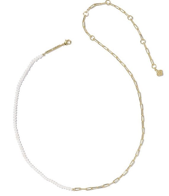 Kendra Scott Markie Freshwater Pearl Half Chain Necklace