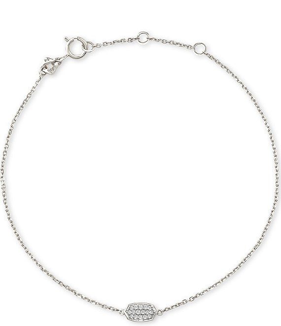 Color:White Diamond - Image 1 - Millicent 14k Gold Delicate Line Bracelet