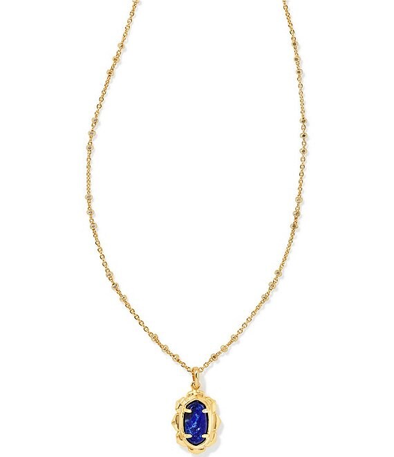 Color:Blue Lapis - Image 1 - Piper Gold Pendant Necklace