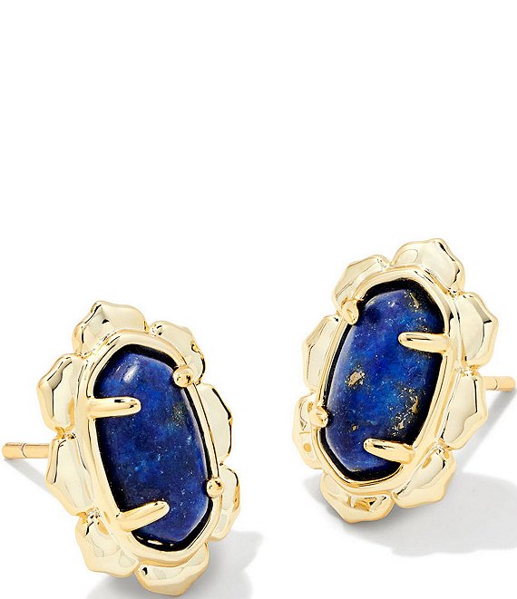 Color:Blue Lapis - Image 1 - Piper Gold Stud Earrings
