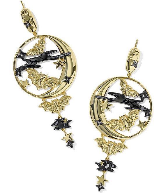 Kendra Scott Spooky Night Bat Statement Drop Earrings