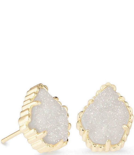Color:Gold Iridescent Drusy - Image 1 - Tessa Drusy Stud Earrings