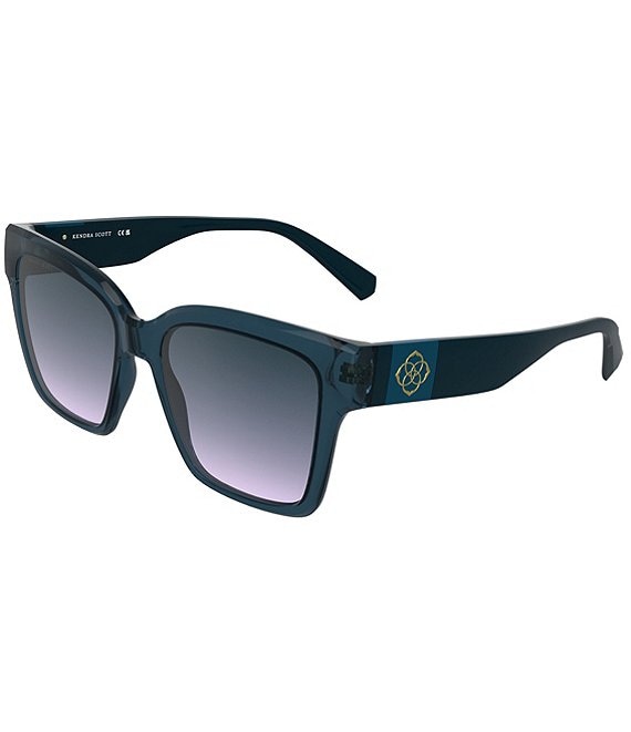 Kendra Scott Women's Dira 56mm Rectangle Sunglasses, Transparent Blue/Azure/Blue to Violet - Image 1