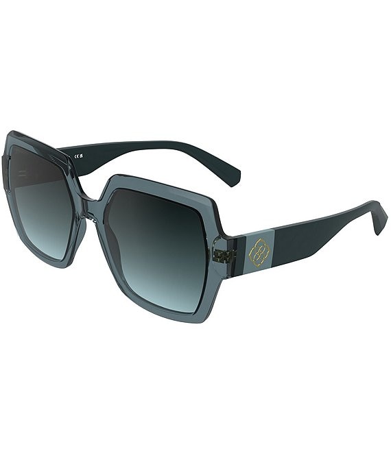 Kendra Scott Women's Dira 56mm Rectangle Sunglasses, Transparent Light Blue/Petrol/Petrol to Azure - Image 1