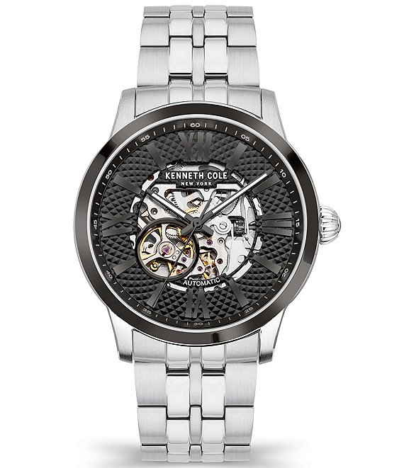 Color:Silver - Image 1 - Men's Automatic Bracelet Watch