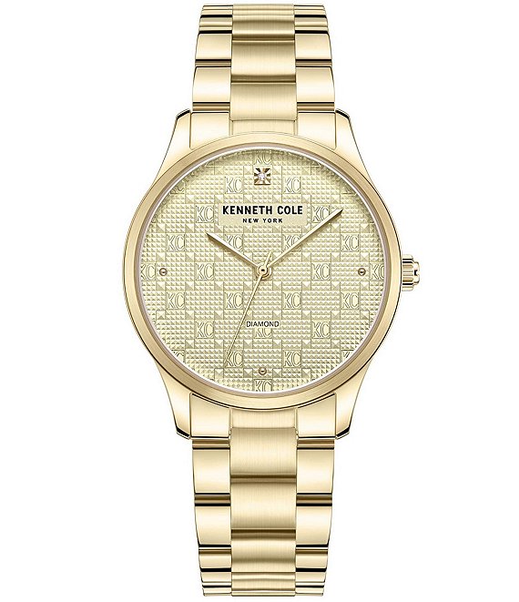 Color:Gold - Image 1 - Women's Analog Gold Tone Stainless Steel Bracelet Watch