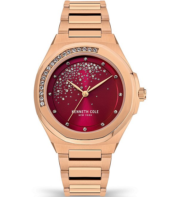 Color:Rose Gold - Image 1 - Women's Classic Rose Gold Bracelet Watch