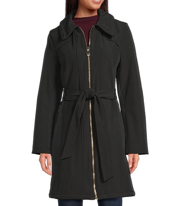 ❤️レア❗️TFW49『HANDSFREE COAT』❤️1piu1uguale3 Kensie Faux Fur Softshell Point Collar Long Sleeve Belted Zip