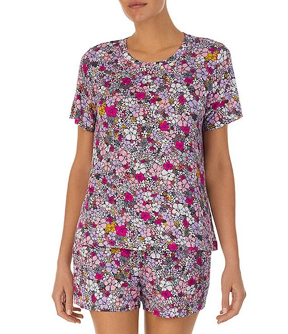Kensie Floral Print Short Sleeve Shorty Pajama Set | Dillard's