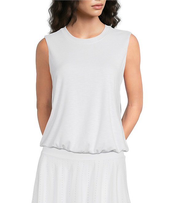 Kinesis Crew Neck Sleeveless Bubble Hem Tank
