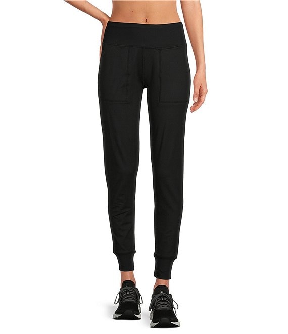 Jersey athletic leggings with cuffs