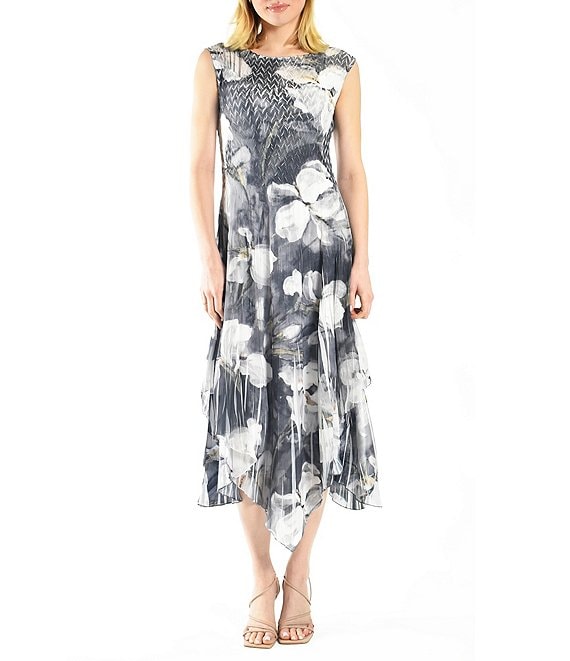 Midnight Florals Ruffled Hem Slip Dress Midnight Florals Ruffled Hem Slip Dress