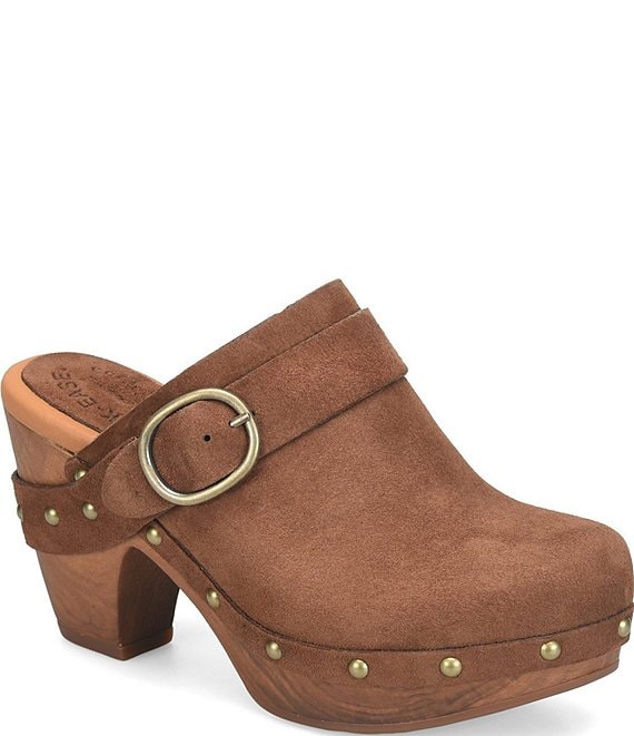 Kork-Ease Gemini Suede Studded Platform Mule Clogs