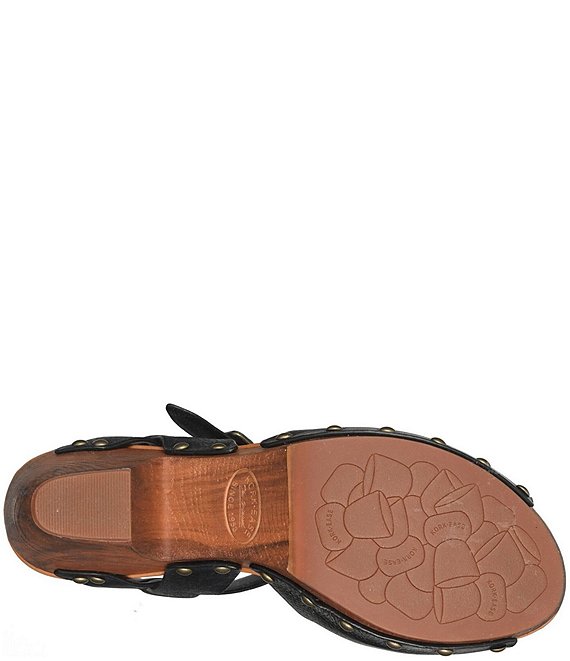 Kork-Ease Gwen Leather Studded Ankle Strap High Heel Platform