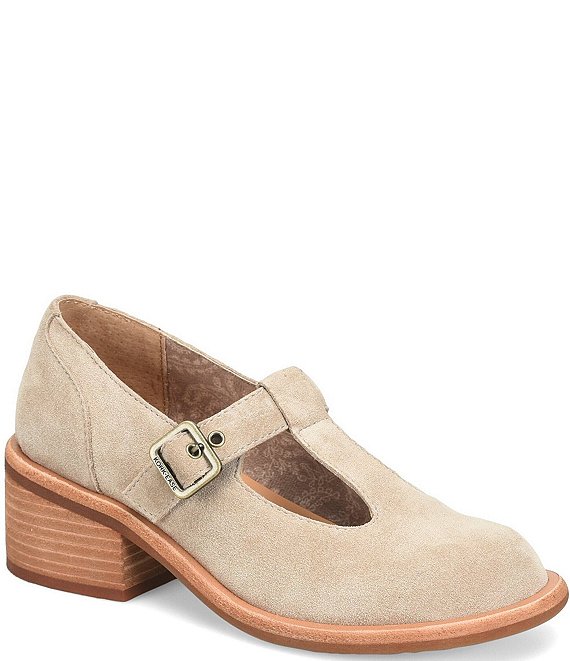 Kork-Ease Jesse Suede Block Heel T-Strap Mary Janes