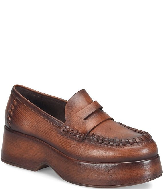 Kork-Ease Pixie Leather Platform Penny Loafers