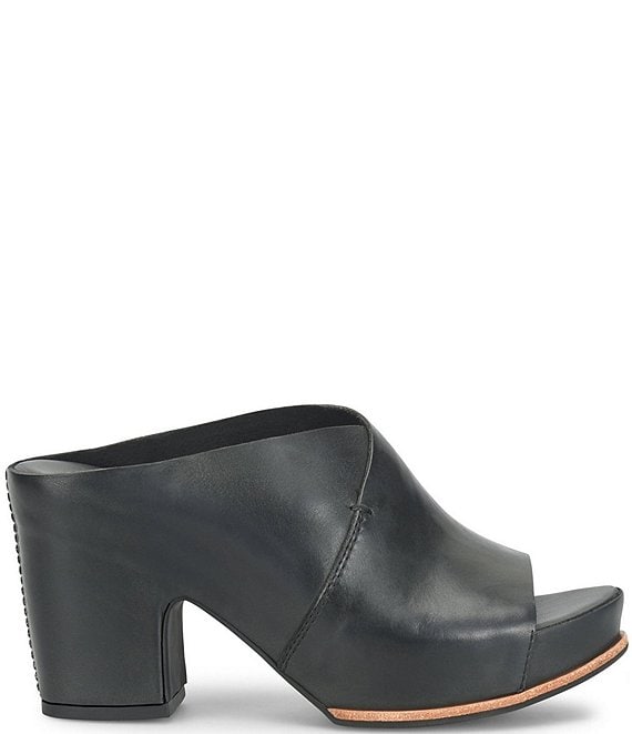 Kork-Ease Stowe Leather Block Heel Platform Slide Sandals | Dillard's