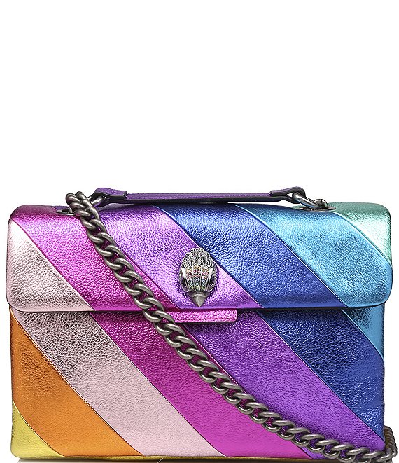Kurt Geiger London Kensington Metallic Rainbow Striped Leather