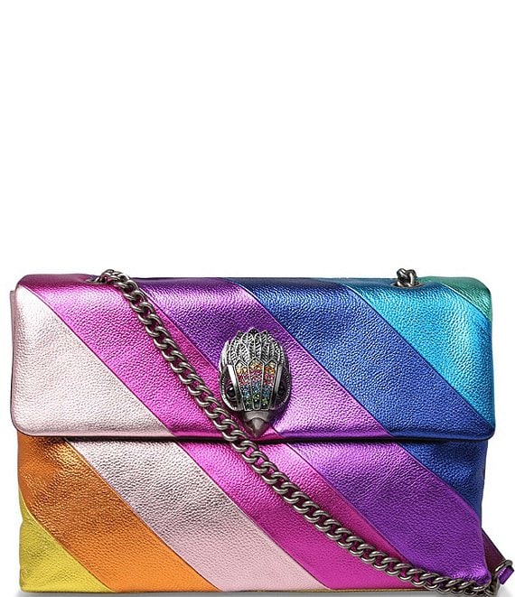 Color:Multi - Image 1 - Kensington Metallic Rainbow Stripe XXL Shoulder Bag