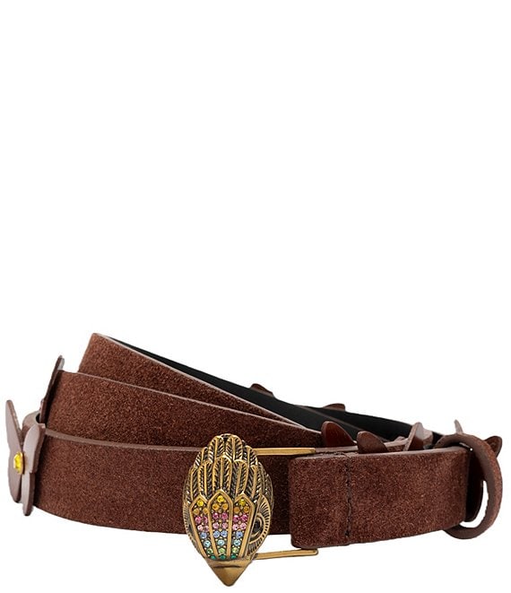 Kurt Geiger London Boho Butterfly Applique Leather Belt