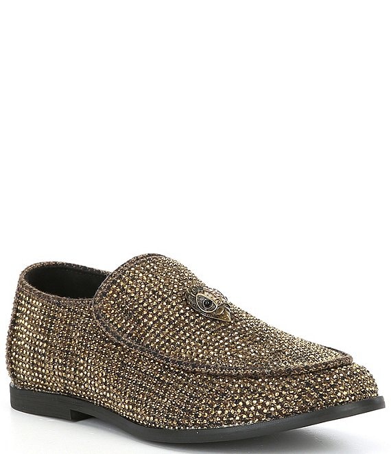 Kurt Geiger London Boys Hugh Eagle Drench Gold Crystals Slip Ons Youth 13 Youth